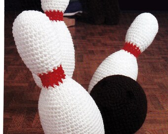 Vintage Häkelanleitung Bowling Spiel Amigurumi Spielzeug Ball Pins DIY Regnerischer Tag Indoor Aktivität Kinder Geschenk Sofortiger digitaler Download PDF
