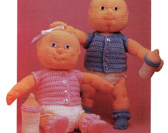 3 Vintage Crochet Patterns Soft Sculpture Doll Infant Newborn Premie Doll Pattern Doll Bassinet Pattern Amigurumi Baby Doll PDF