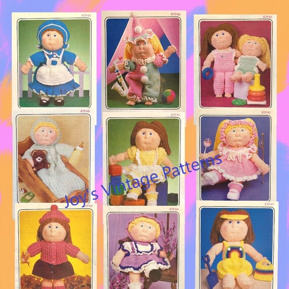 3 Vintage Crochet Patterns Soft Sculpture Doll Infant Newborn Premie Doll Pattern Doll Bassinet Pattern Amigurumi Baby Doll PDF