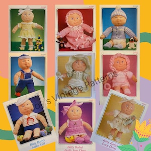 Instant CROCHET Pattern Baby Doll Clothes Vintage Kenyon Download Books 0972 Chest 1128cm /& Height 1436cm 5 Designs Fitting Doll