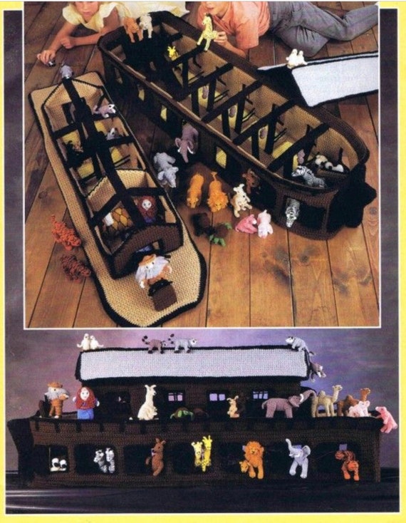Vintage Crochet Pattern / Noah's Ark / Zoo Animals / Amigurumi Toy Pattern / Safari / Farm / Children's Room Decoration / Digital Download