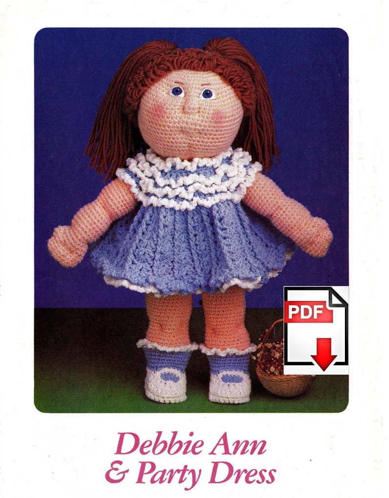 3 Vintage Crochet Patterns  Soft Sculpture Doll  Infant Newborn Premie Doll Pattern  Doll Bassinet Pattern  Amigurumi Baby Doll  PDF