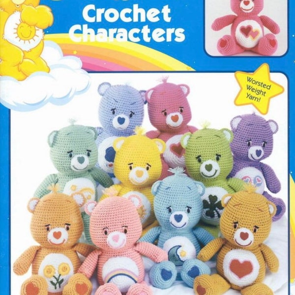 10 Vintage CareBears Crochet Characters Patterns Book / Digital Download PDF / DIY