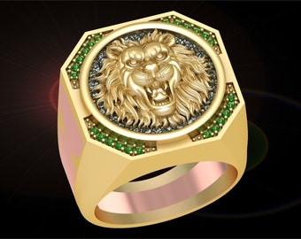peomise ring Cat Lion Tiger Ring 14k yellow gold over animal jewelry animal ring 3ct oval 4 lion ring lion gift ruby diamond ring