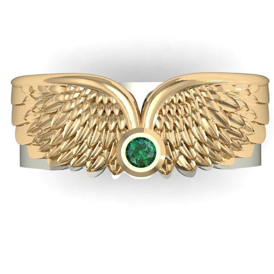 14k Gold Over Diamond Ring Diamond Wings Ring Wing Diamond Etsy