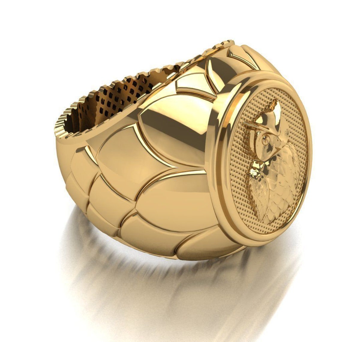 14K Gold Over Eule Ring Mann Eule Ring Eule Kopf Ring Vogel | Etsy