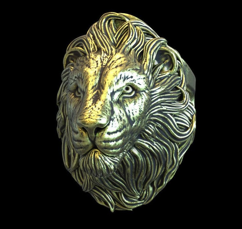 Sterling Silver Lion Ring Lion Head Mens Jewelry Womens Etsy