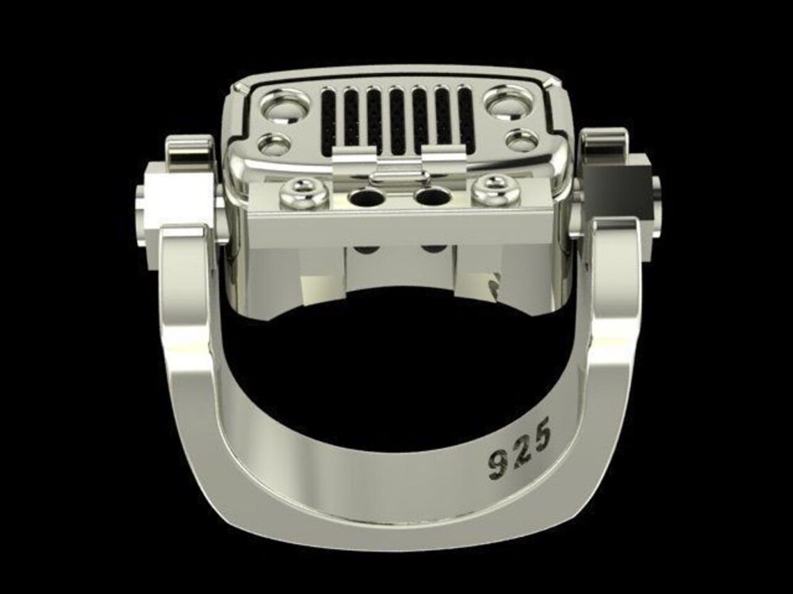 14K Gold Over Man Jeep Ring Jeep Mechanical Ring Chopper Rider Etsy