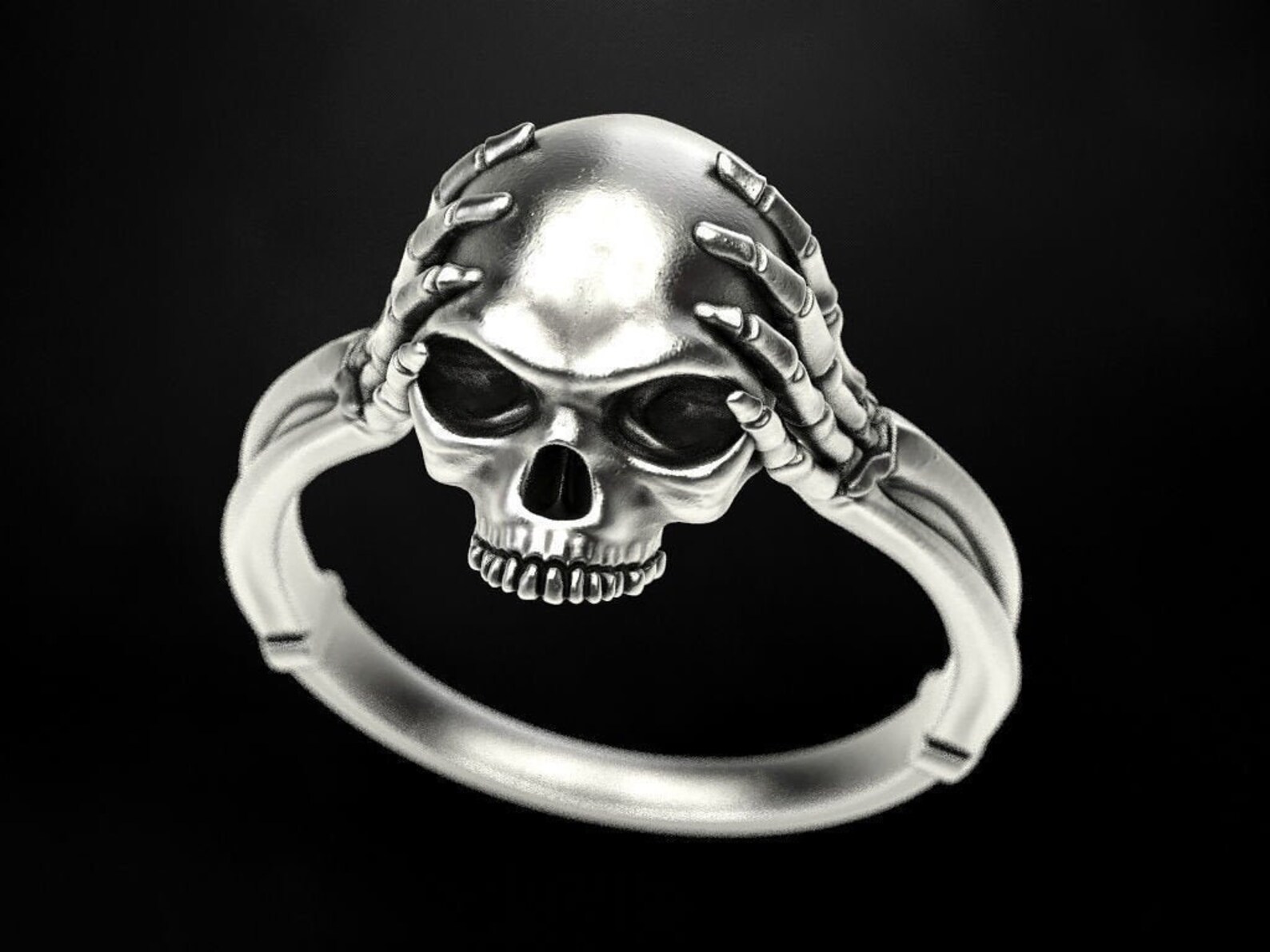 14k Gold Over Skull Knochen Ring Totenkopf Fingerring Etsy