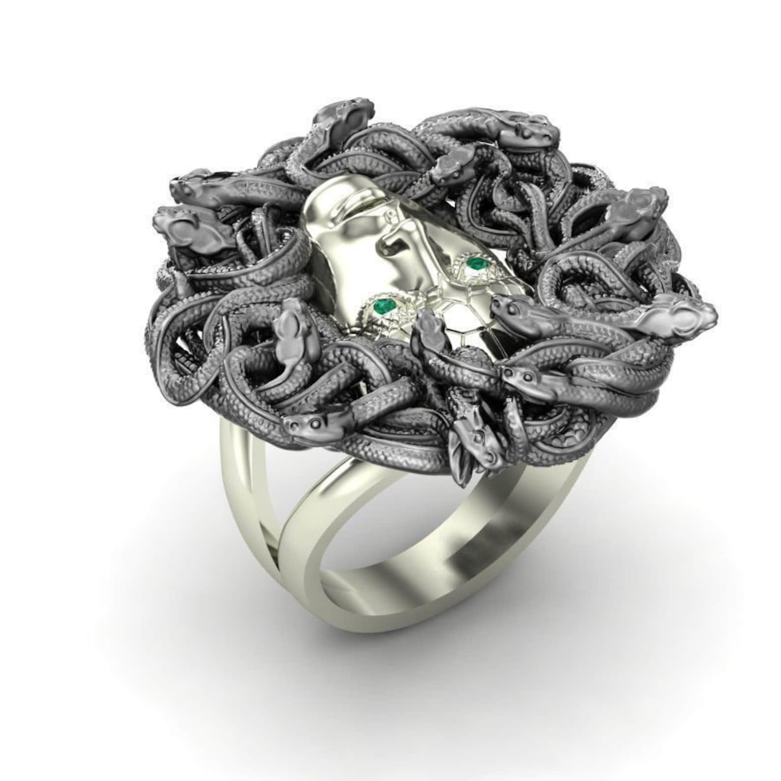 1ct Medusa Ring Ancient Greek Ring Greek Mythology Ring Snake Etsy
