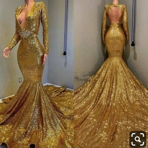 Gold mermaid prom dress,(available in colours),prom gowns bridal dresses,African prom dress,bridesmaids dresses,engagement gown,party wear