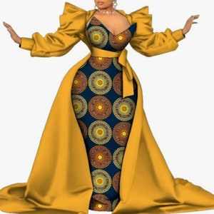 Ankara Partykleid: Gerades Kleid mit afrikanischem Print