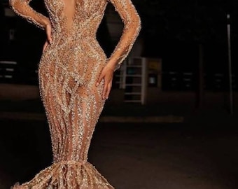 Langarm Abendkleid, afrikanische Partykleidung, sexy Abendkleid.Afrikanische Kleidung für Frauen.