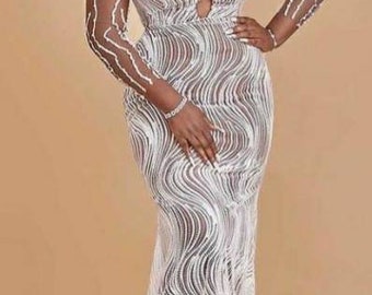 Robe longue africaine sexy/vêtements pour femmes/robe de réception/robe de fiançailles/robe de soirée, robe faite main