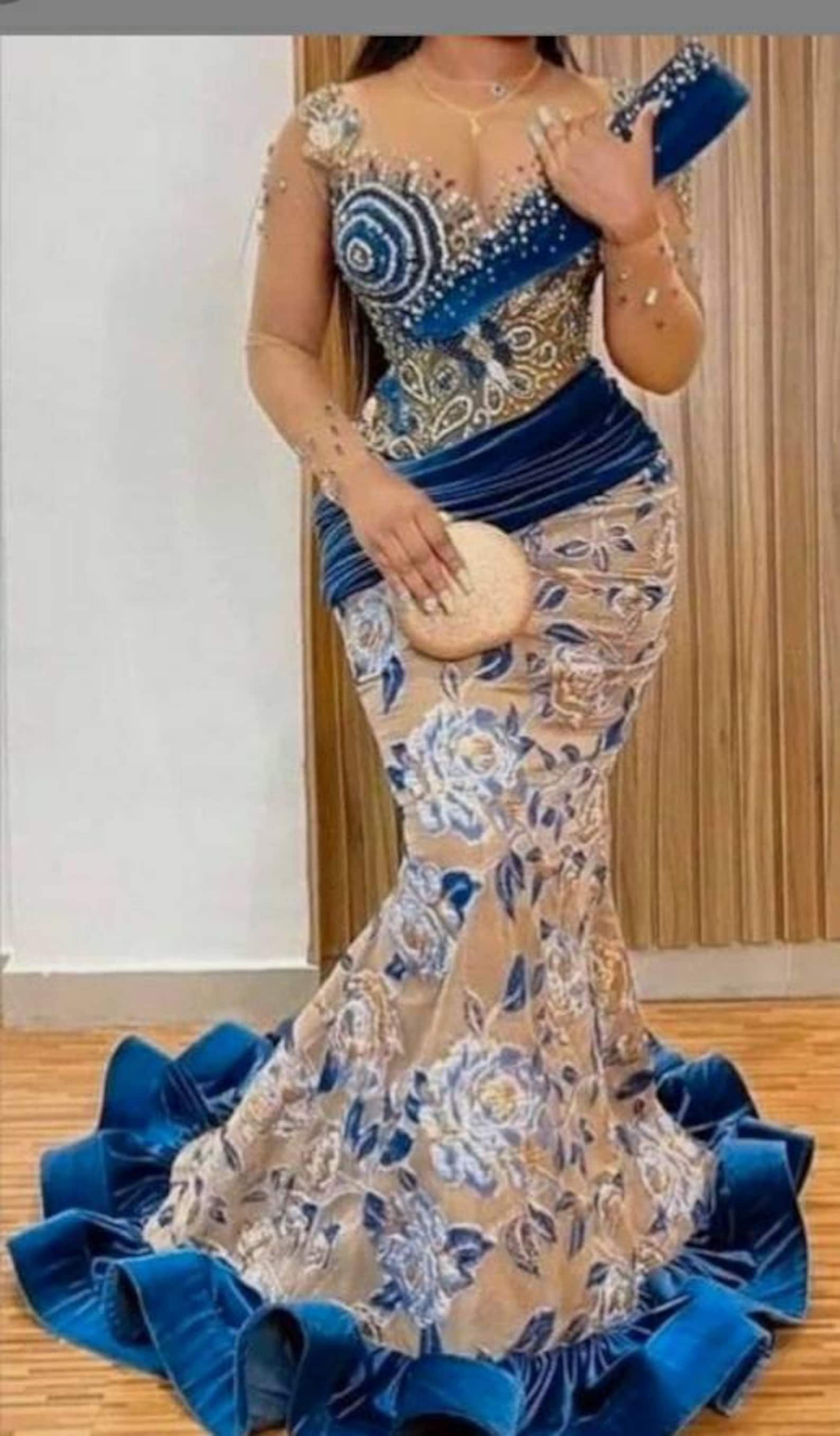 Flower Mermaid Prom Dressavailable in Other Patterns Etsy