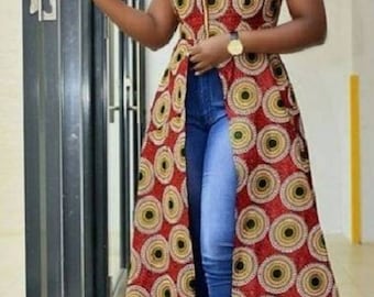 African Long Jacket Dress ankara Jacket hand Made Dress africam
