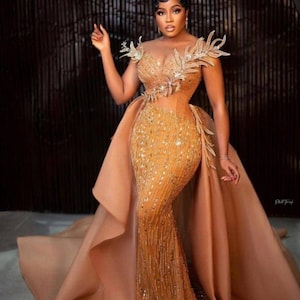 Elegantes afrikanisches Abendkleid: Frauen-Party-Hochzeitskleid