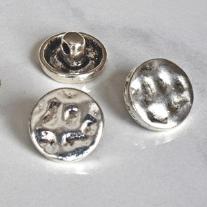 Set of 10 x 14mm, 19mm or 25mm Hammer on Jean Buttons, choice of 4 colours