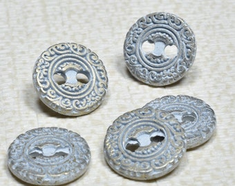 11,5 mm seltene Kupfer, Faux Grünspan 2-Loch Metallknöpfe, alte historische Kostüm Stil kleine Knöpfe, kleine Knöpfe für Hemden, Handwerk, Schmuck *