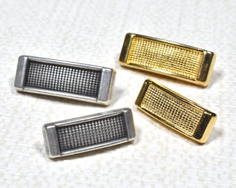 14mm,18mm,22mm Rectangular Metal Gold/Pewter Shank Buttons,Raised Border Textured Buttons for Coats,Metal Shirt Buttons 14x5, 18x6, 22x8mm*