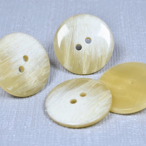 18mm/28L Imitation Horn Buttons, Ivory Round Marble Look Plastic Buttons, Italian High Fashion Big Suit Coat Buttons for Knitting Sewing