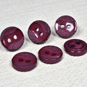 11.5mm Tiny Burgundy Plastic Buttons, 18L Small Purple Shirt Flat 2 holes Buttons, Raised Edge,Perfect for Blouse,Dress,Knitting ,crafts