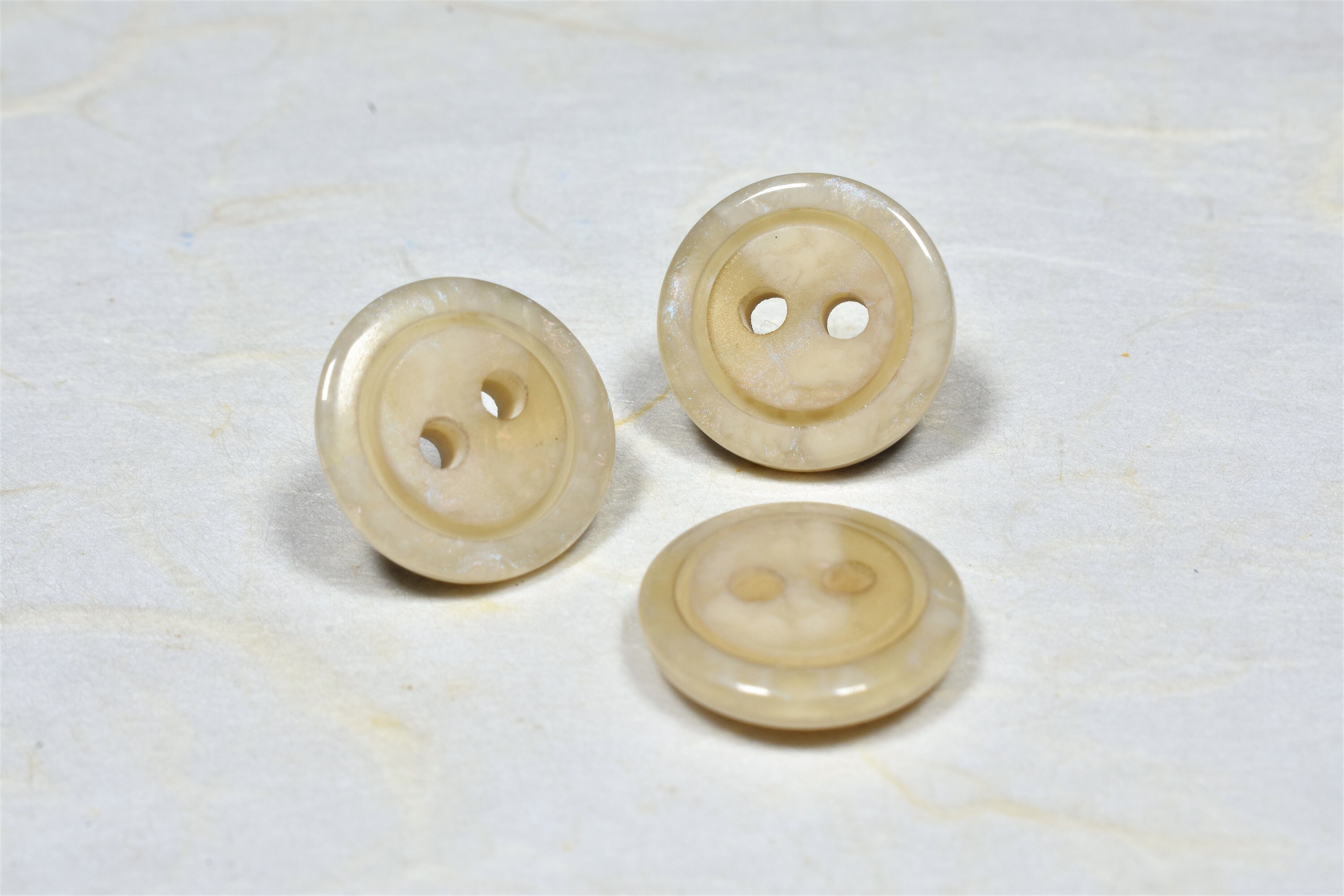 10, 12.5mm/20l Cream Marble Look Buttons,2 Hole Stone Effect Raised ...