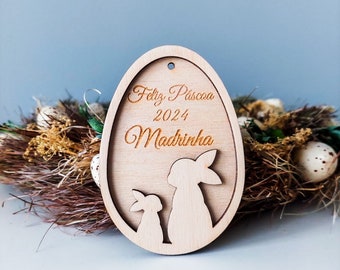 Personalized Easter Basket Pendant | Wooden Easter Egg Tags | Easter Sign With Name | Easter Bunny Tags | Name Easter Decoration
