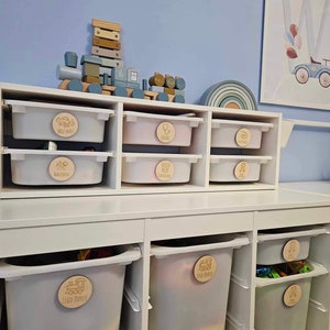 Étiquettes en bois Montessori pour le stockage des jouets Étiquettes en bois pour tiroirs Trofast Étiquettes de jouets en bois image 3