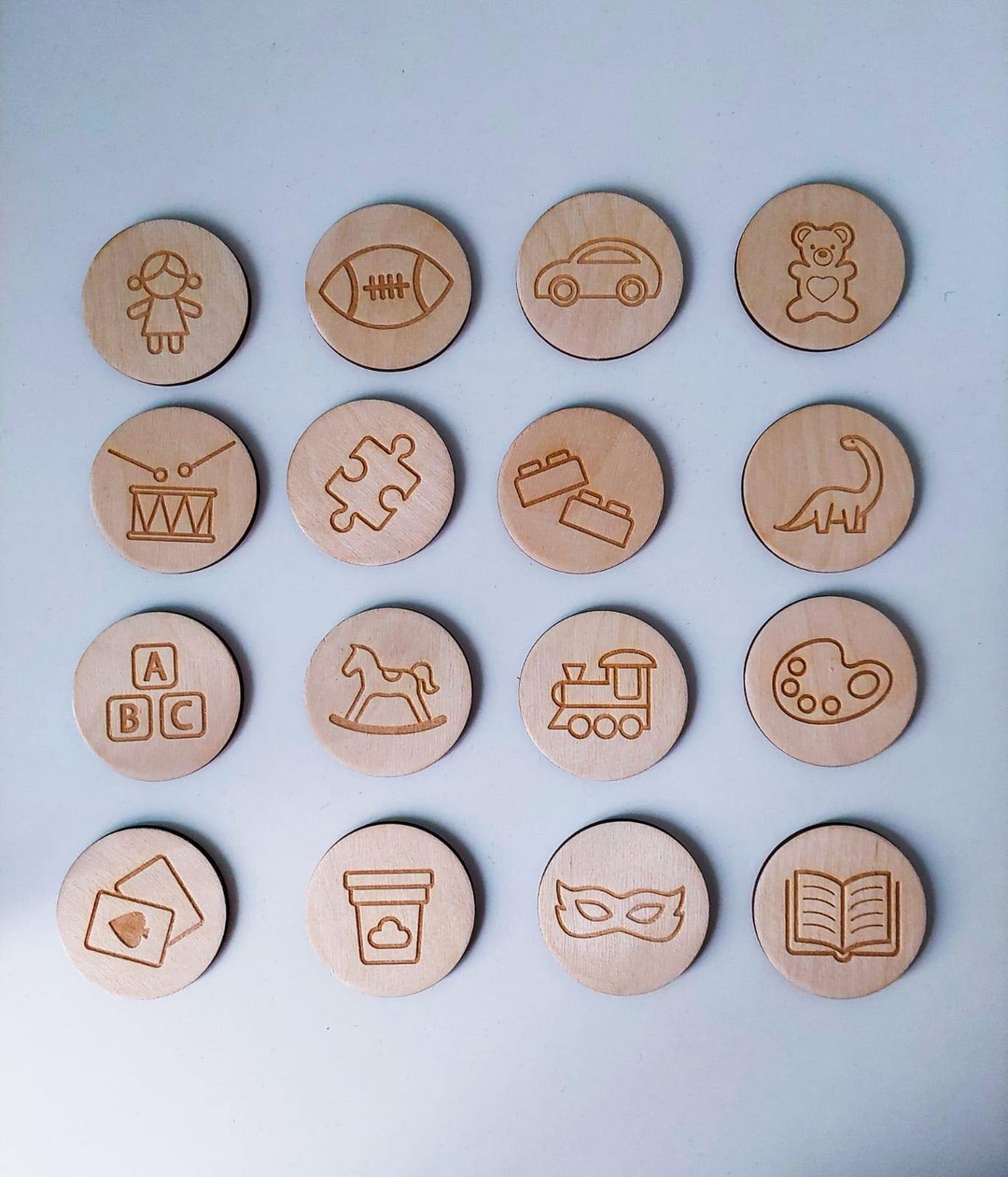 Montessori 59 Wooden Labels for Toys Storage Wooden Labels for Trofast