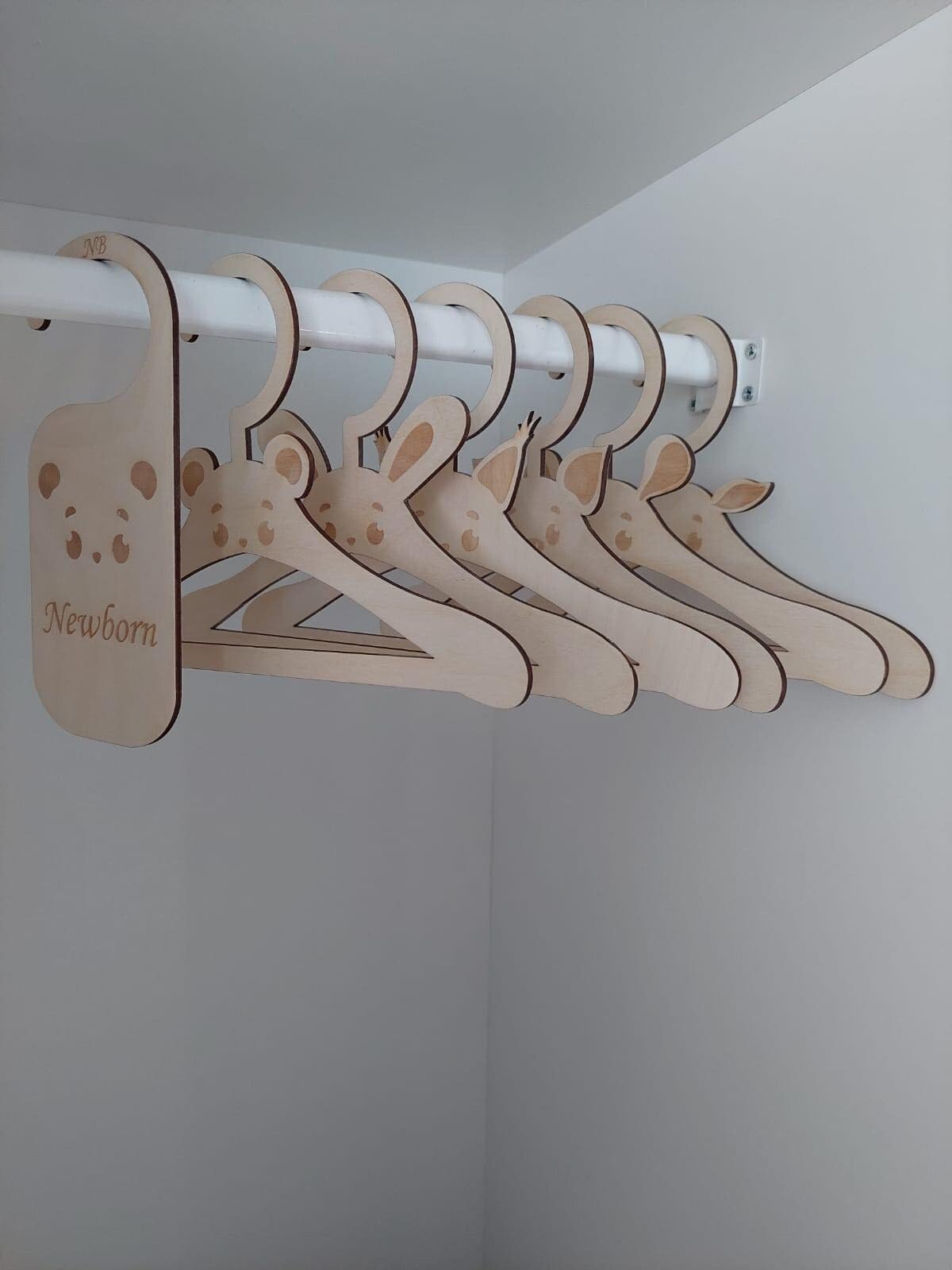 NAHANCO Wooden Baby/Infant Hangers, 10 - Low Gloss White