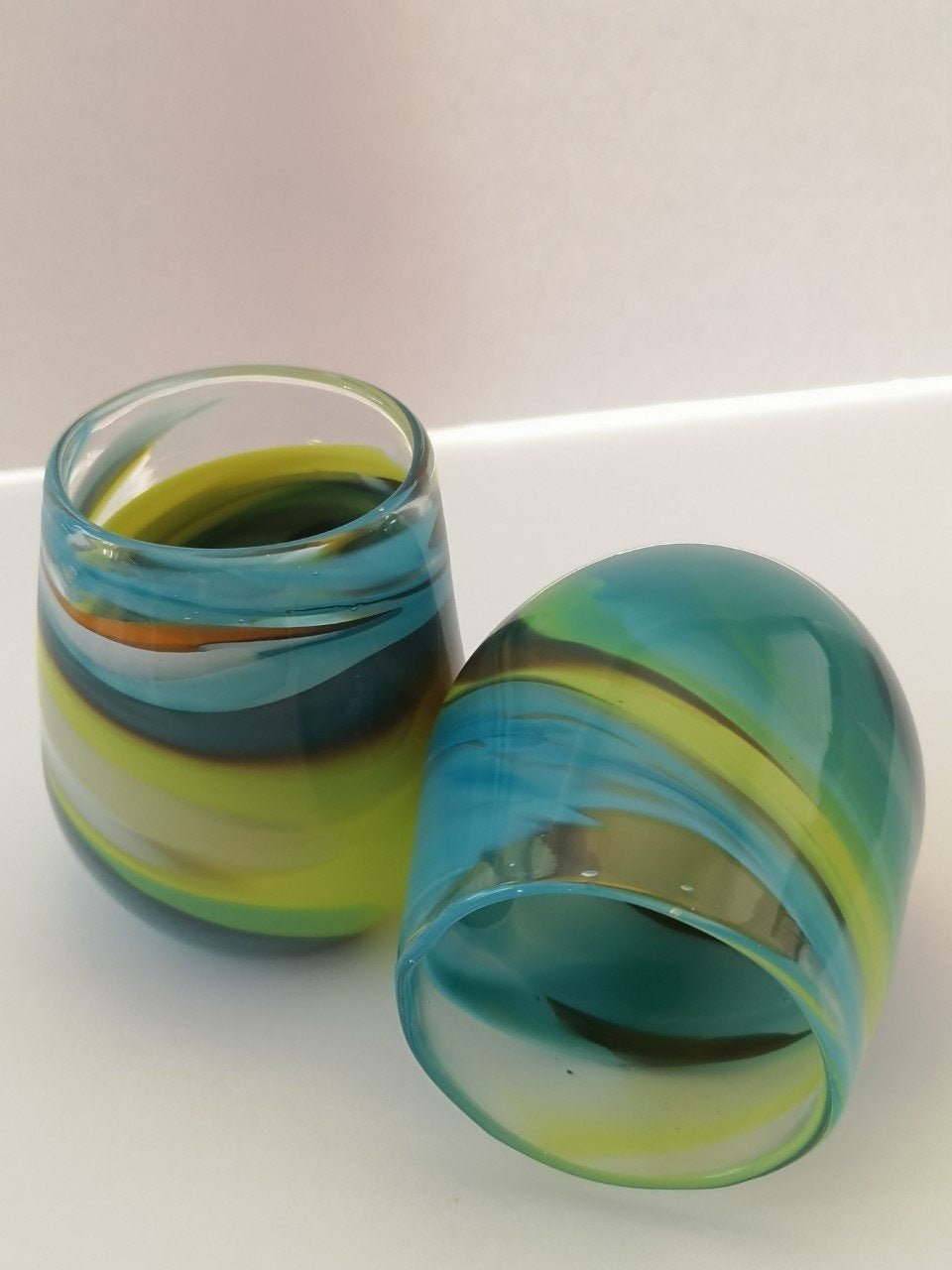 Shore Side Inspiration Hand Blown Glass Drinking Cups with Etsy