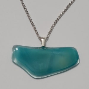 Glass Jewelry |  | glass necklace  | handmade glass. fused glass pendants, comes with a Sterling Silver 22&quot; Chain- 1035
