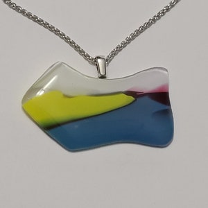 Glass Jewelry |  | glass necklace  | handmade glass. fused glass pendants, comes with a Sterling Silver 22&quot; Chain - 1034