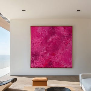 Pink Wall Art Original Abstract Dopamine art Gradient Ombre art Neon Canvas Wall Art Large Wall Art Contemporary Art Living Room Aura
