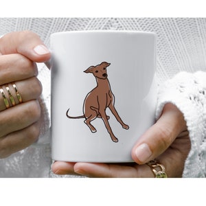 Greyhound Mug, Cute Gift for Greyhound Lover, Italian Greyhound Coffee Cup, Cute Gift for Whippet Lover, Funny Sighthound Mug