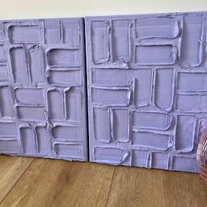 Lavender Abstract Textured Canvas Wall Art Lavender Light Purple | SET OF 2 | Spackle Art | Patterned Colorful Modern Wall Decor