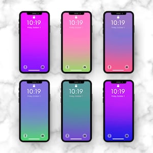 Rainbow Gradient Wallpapers | Bright Colorful Ombre Phone Background | iPhone Background | Instant Digital Download
