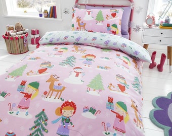 girls christmas bedding