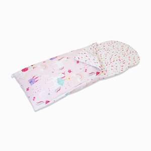 HLC Girls Kids Unicorns Princess Rainbows Pink Reversible Duvet Cover Bedding Set Curtains Throw Bunting Sleeping Bag