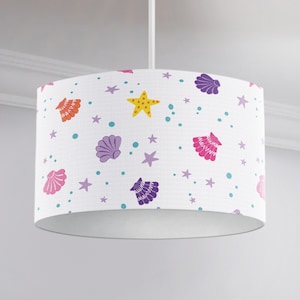 HLC Girls Boys Kids Magical Mermaids Ceiling Table Lamp Shade Cylinder Drum Lampshade