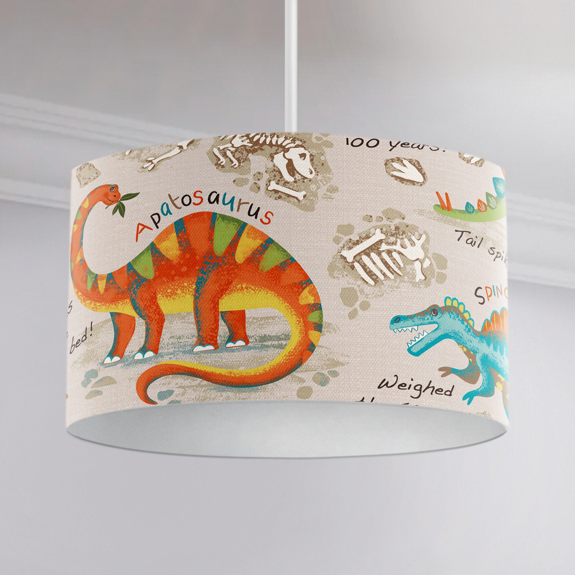 HLC Girls Boys Kids Dinky Dino Dinosaurs Ceiling Table Lamp Shade