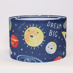 HLC Girls Boys Space Explorer Outer Space Navy Ceiling Table Lamp Shade