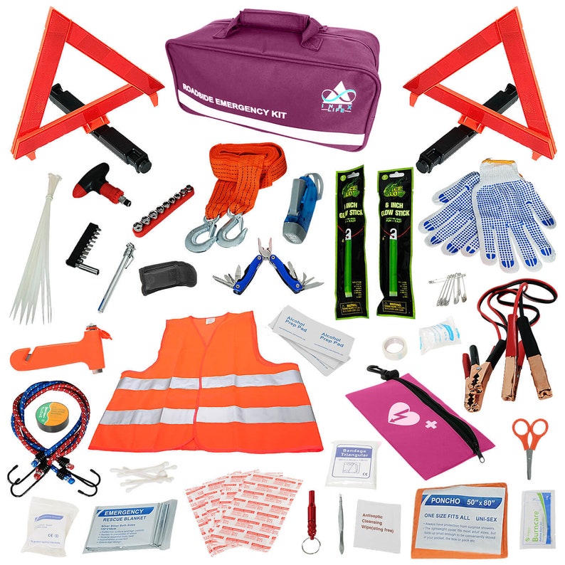 Car Emergency Roadside Assistance Kit 112 Pieces First Aid Etsy