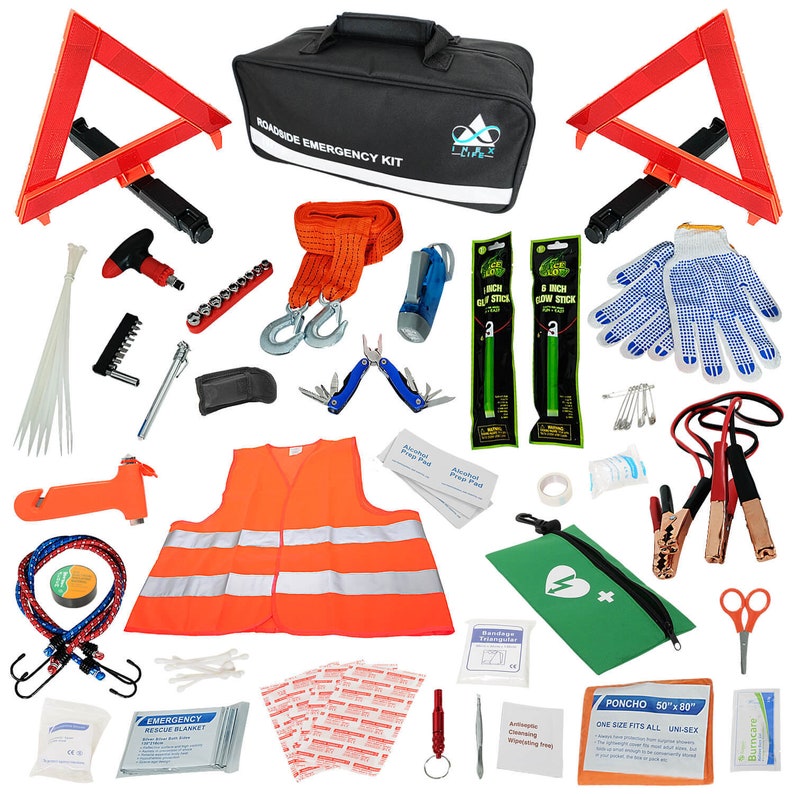 Car Emergency Roadside Assistance Kit 112 Pieces First Aid Etsy
