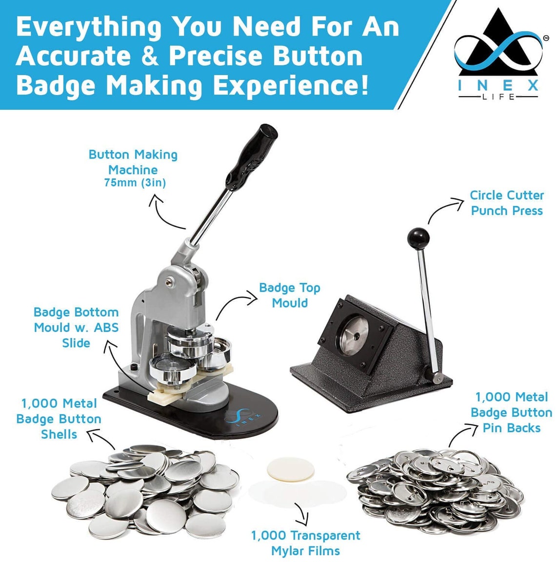 Button Making Machine Pin Maker Supplies Kit 1000 Pin Etsy