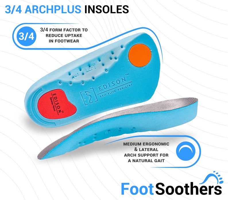 Insoles Edison XXII Elite Podiatry 3/4 Archplus Orthotic Arched Plantar