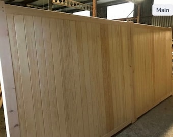 Wooden Driveway Gates, Flat Top With Vertical Board Design, Traditional Gate Style Available In Bespoke Sizes