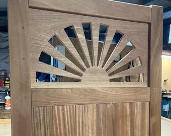 Sunshine Garden Gate: 1920s Style, Sapele Hardwood, Custom Size
