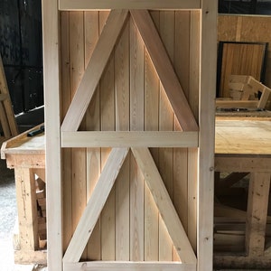 Wooden Garden Access Gate Vertical Boards Back View